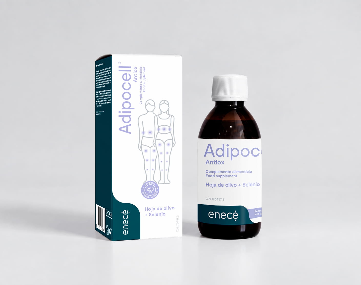 Estuche y bote Adipocell para retención de líquidos